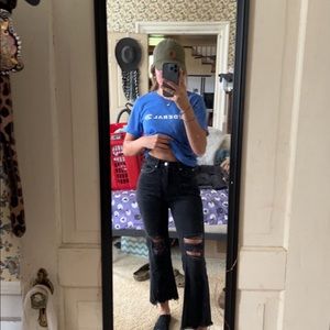 Bdg denim flare crop black jeans